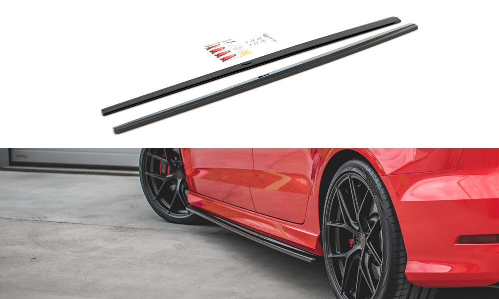 Seitenschweller Ansatz Cup Leisten für Audi S3 / A3 S-Line 8V / 8V FL Limousine Maxton Design