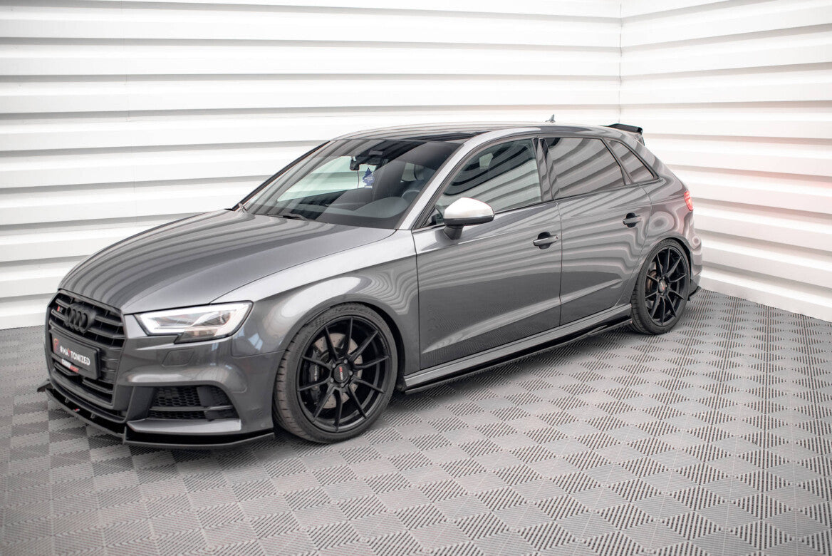 Seitenschweller Ansatz Cup Leisten für Audi S3 Sportback 8V Facelift Maxton Design