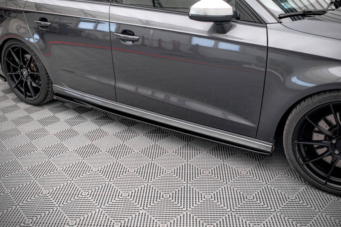 Seitenschweller Ansatz Cup Leisten für Audi S3 Sportback 8V Facelift Maxton Design