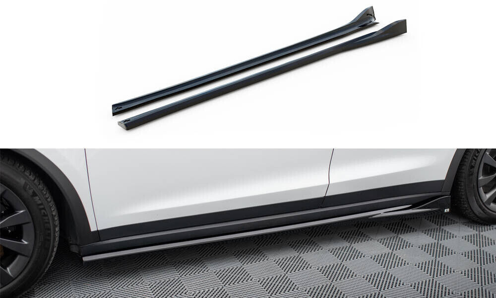 Seitenschweller Ansatz Cup Leisten für Tesla Model X Mk1 FL Maxton Design