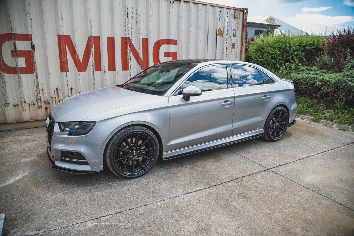 Seitenschweller Ansatz Cup Leisten V.2 für Audi S3 / A3 S-Line Limousine 8V Facelift Maxton Design