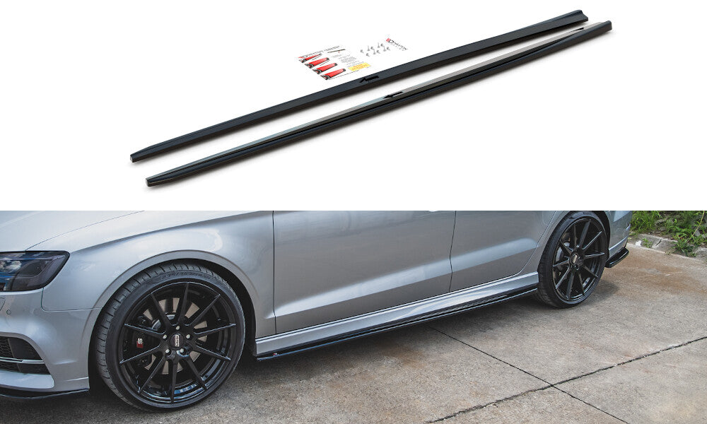 Seitenschweller Ansatz Cup Leisten V.2 für Audi S3 / A3 S-Line Limousine 8V Facelift Maxton Design
