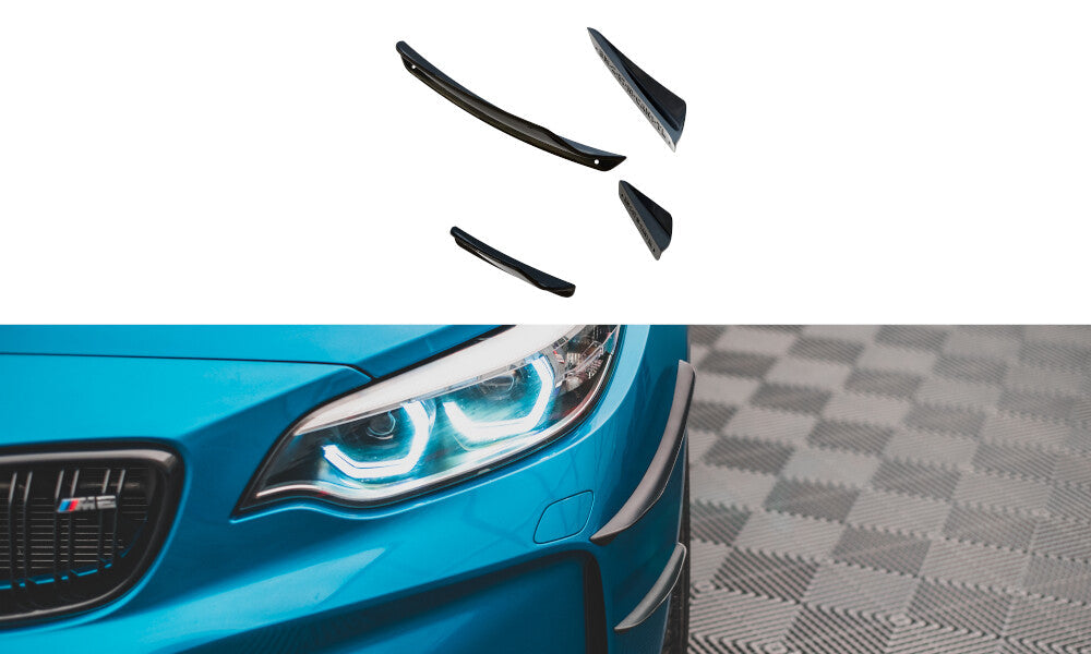 Stoßstangen Flaps Wings vorne Canards für BMW M2 F87 Maxton Design