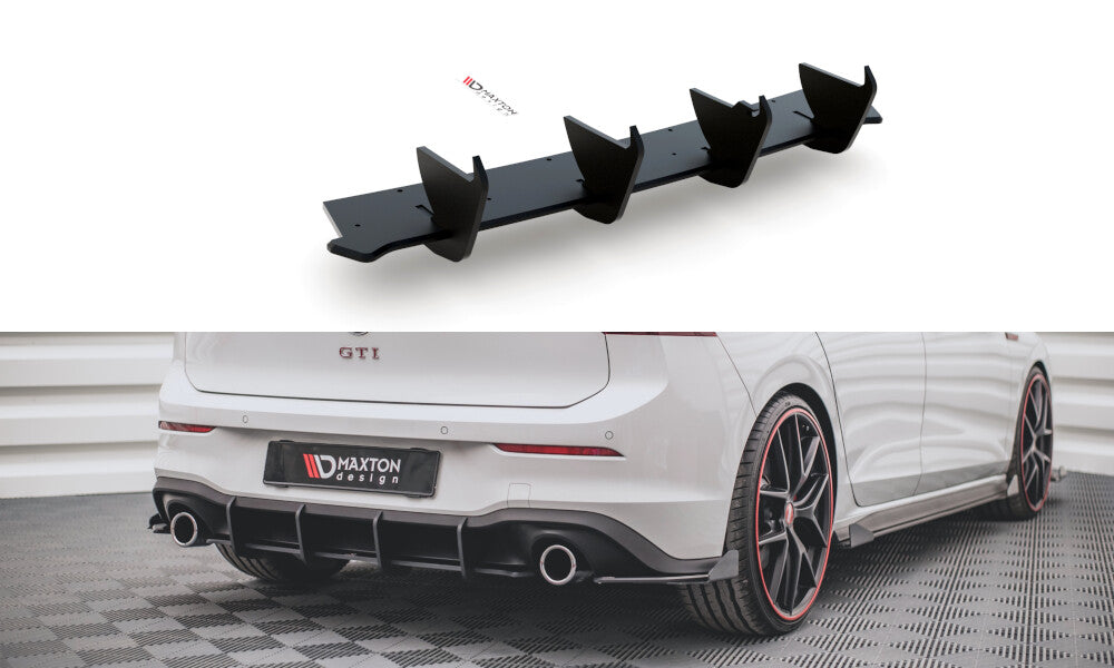 Street Pro Heckschürze Heck Ansatz Diffusor V.1 für VW Golf 8 GTI Maxton Design