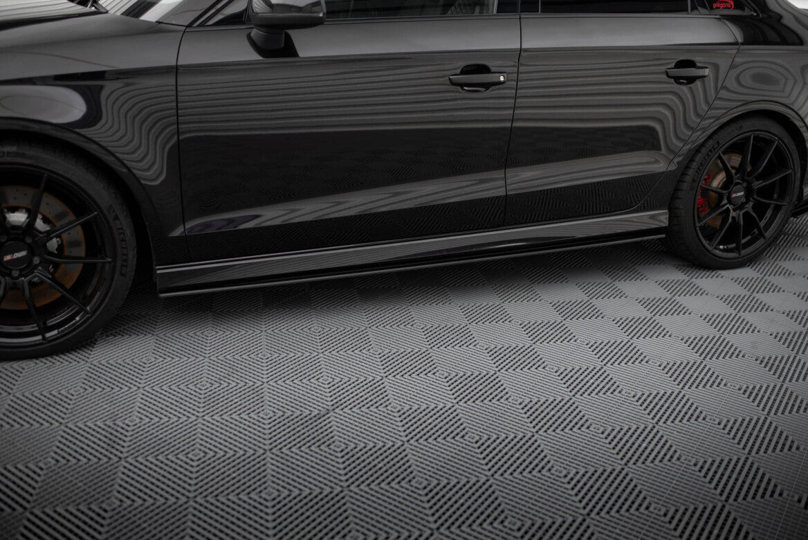 Street Pro Seitenschweller Ansatz Cup Leisten für Audi RS3 Limousine 8V Facelift Maxton Design