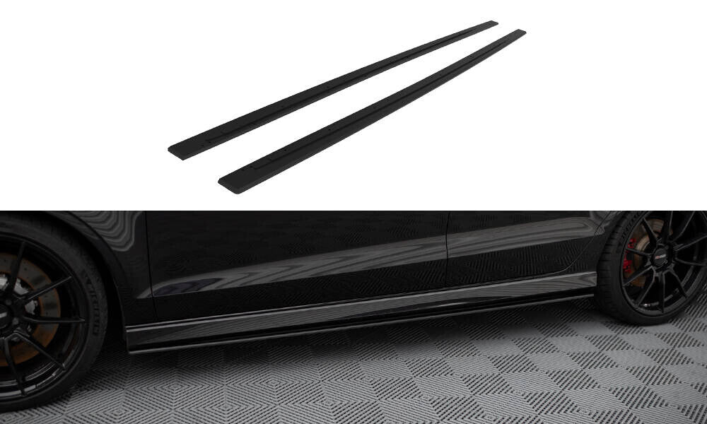 Street Pro Seitenschweller Ansatz Cup Leisten für Audi RS3 Limousine 8V Facelift Maxton Design