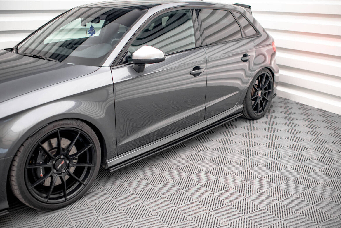 Street Pro Seitenschweller Ansatz Cup Leisten für Audi S3 Sportback 8V Facelift Maxton Design