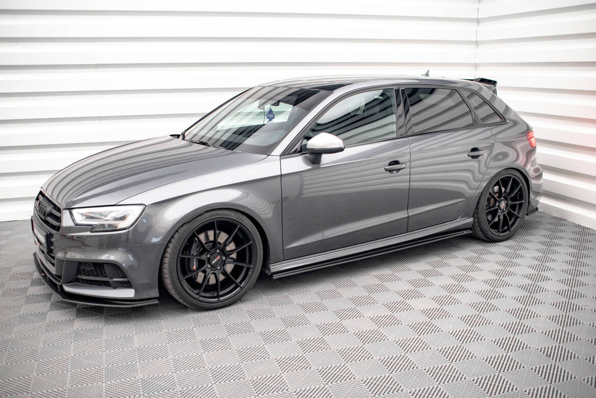 Street Pro Seitenschweller Ansatz Cup Leisten für Audi S3 Sportback 8V Facelift Maxton Design