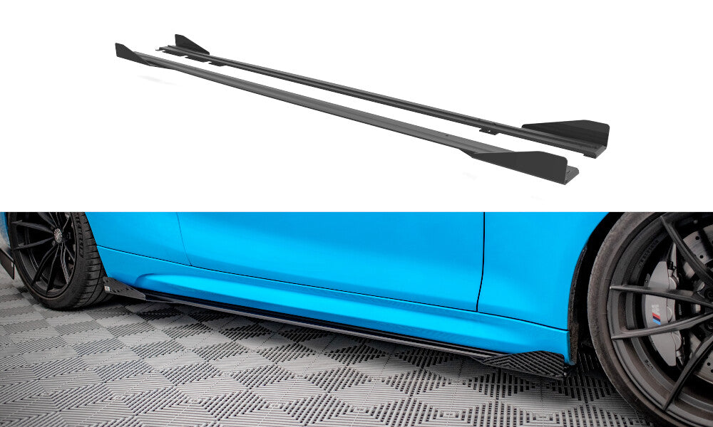 Street Pro Seitenschweller Ansatz Cup Leisten für BMW M2 F87 Flaps Maxton Design