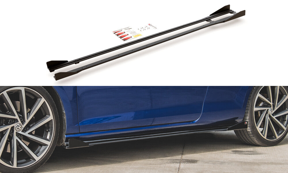 Street Pro Seitenschweller Ansatz Cup Leisten für VW Golf 7 R Facelift Maxton Design
