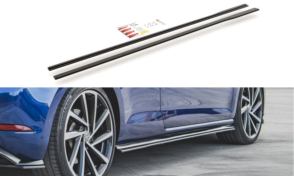 Street Pro Seitenschweller Ansatz Cup Leisten für VW Golf 7 R Facelift Maxton Design