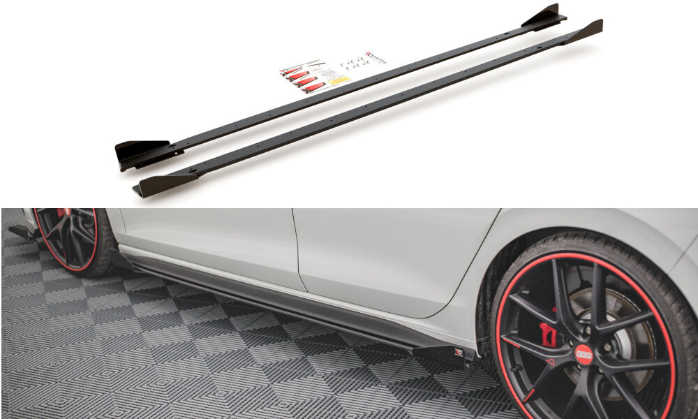 Street Pro Seitenschweller Ansatz Cup Leisten für VW Golf 8 GTI / GTI Clubsport Maxton Design