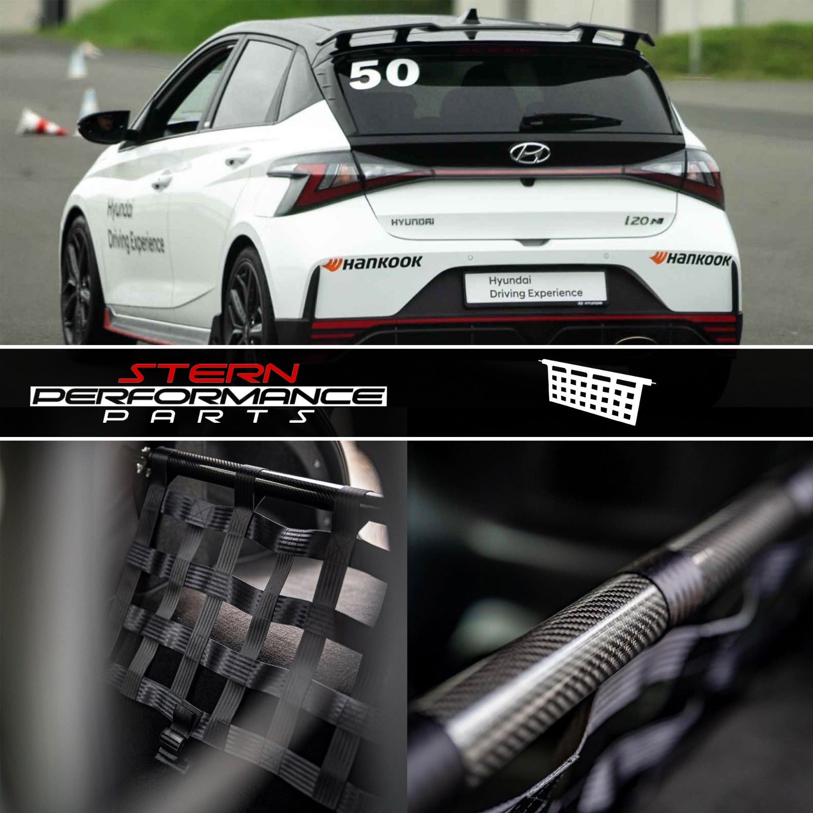 Clubsport Set - Strebe mit Netz für Hyundai I20N Stern Performance Parts