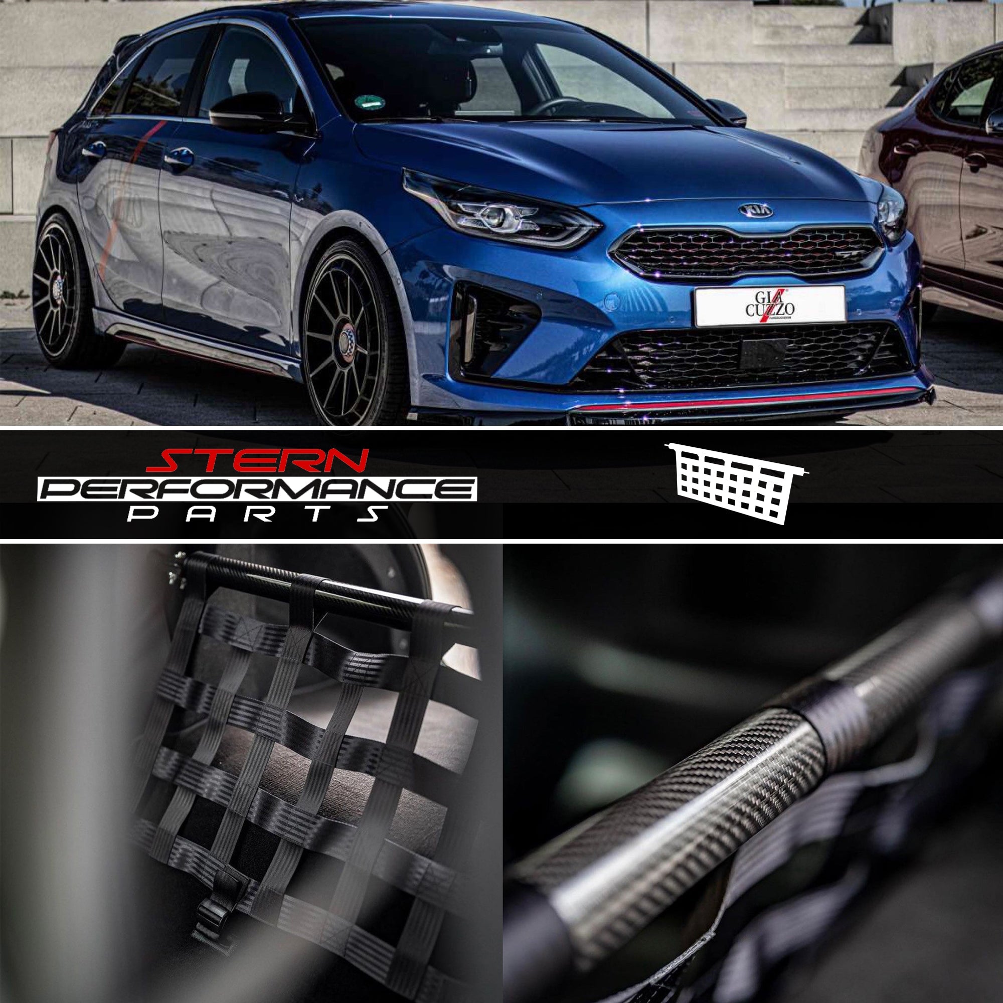Clubsport Set - Strebe mit Netz für Kia Ceed GT Stern Performance Parts