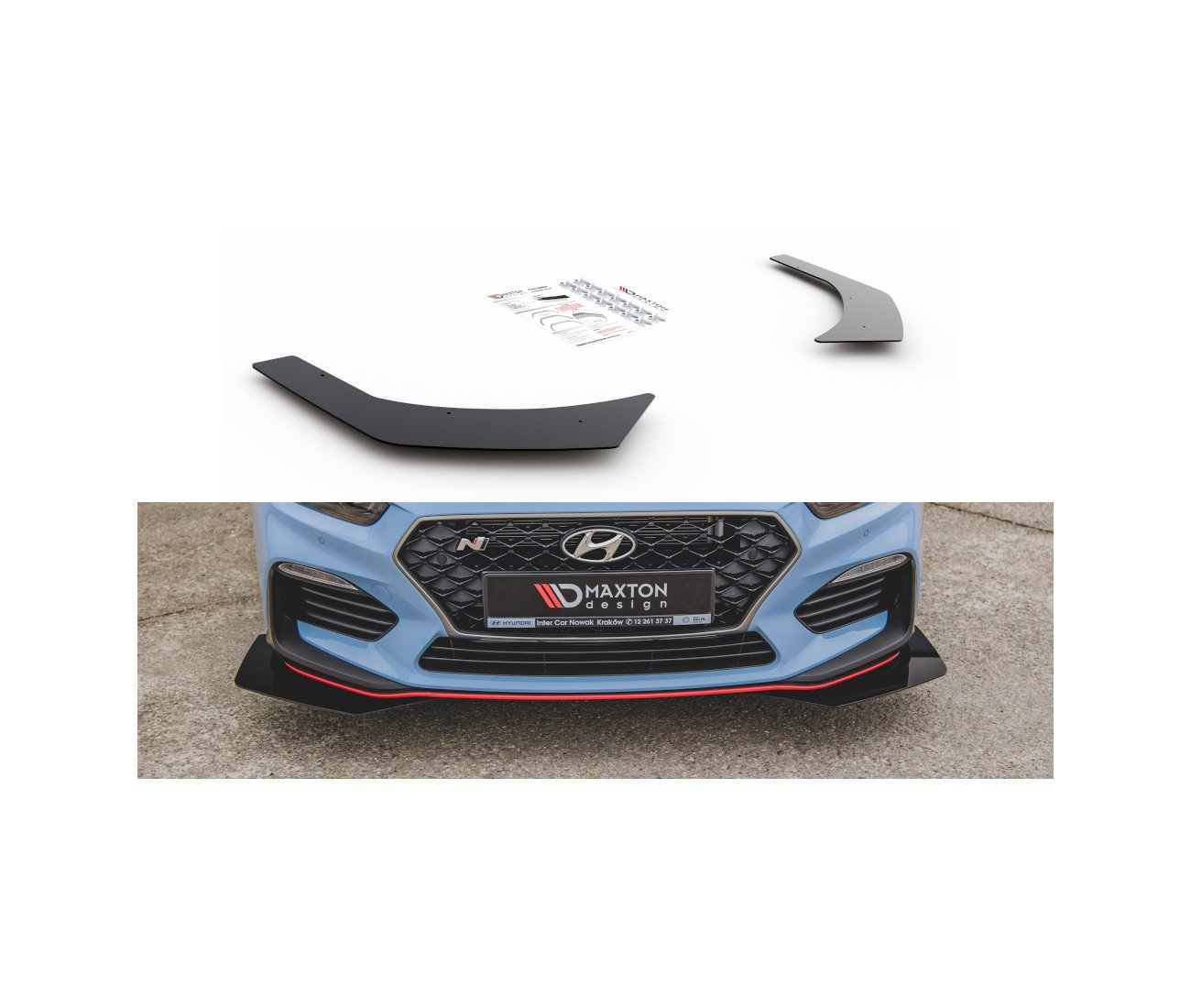 Front Stoßstangen Racing Flaps für Hyundai I30N Maxton Design