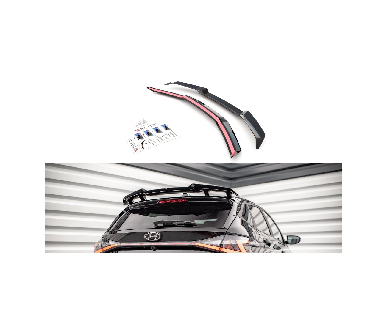 Heck Spoiler Aufsatz Abrisskante für Hyundai I20N Maxton Design