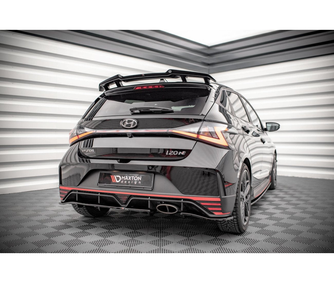 Mittlerer Cup Diffusor Heck Ansatz DTM Look für Hyundai I20 N Maxton Design