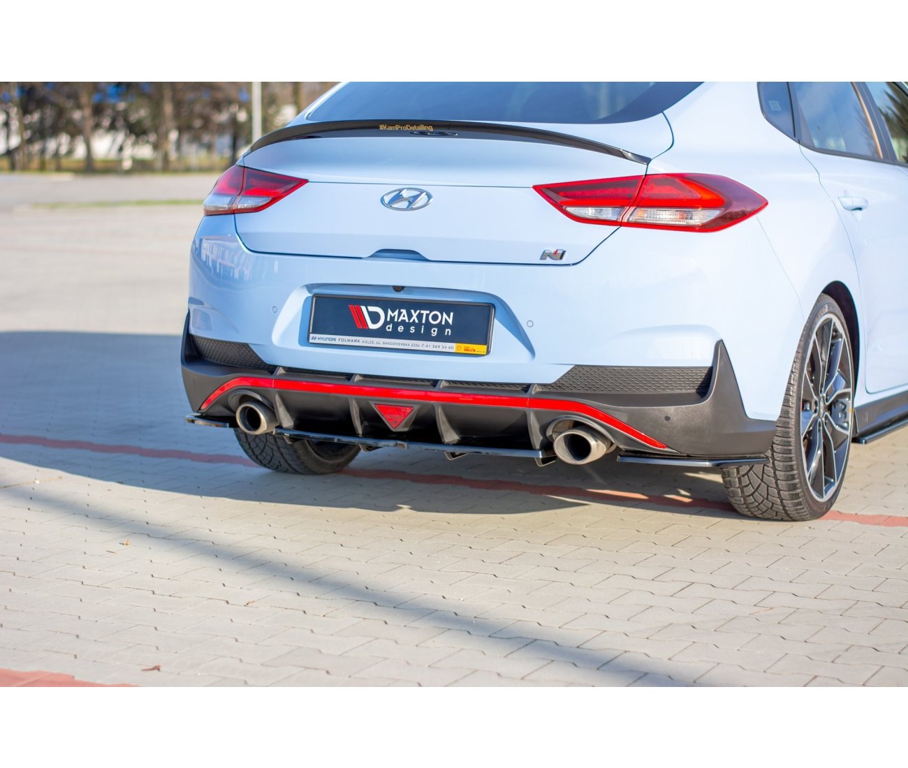 Mittlerer Cup Diffusor Heck Ansatz DTM Look für Hyundai I30 N Fastback Maxton Design