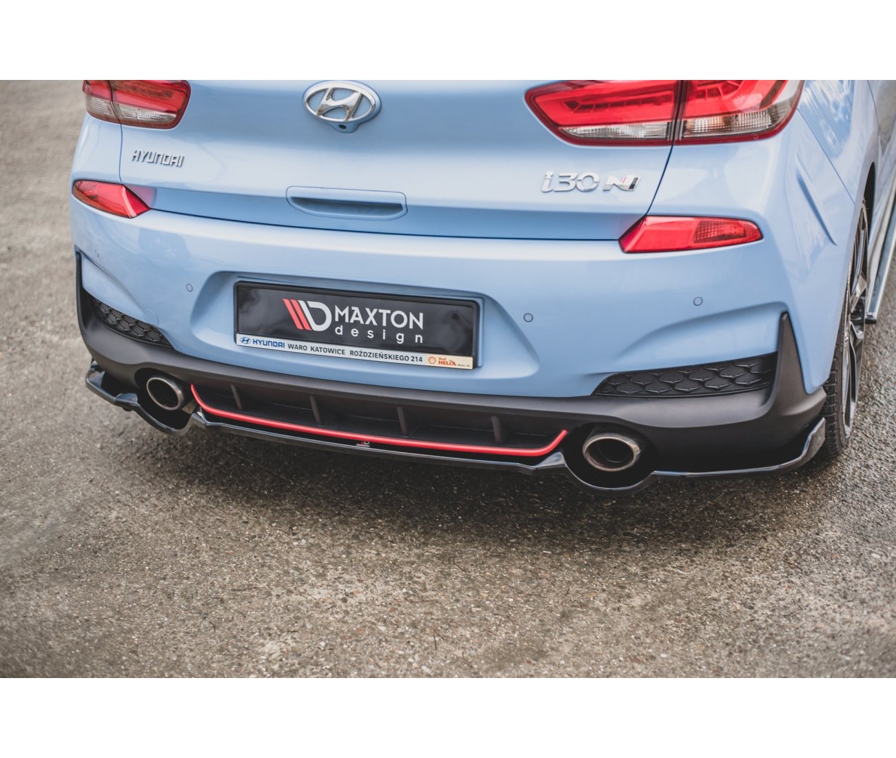 Mittlerer Cup Diffusor Heck für Hyundai I30N Hatchback DTM Look Maxton Design