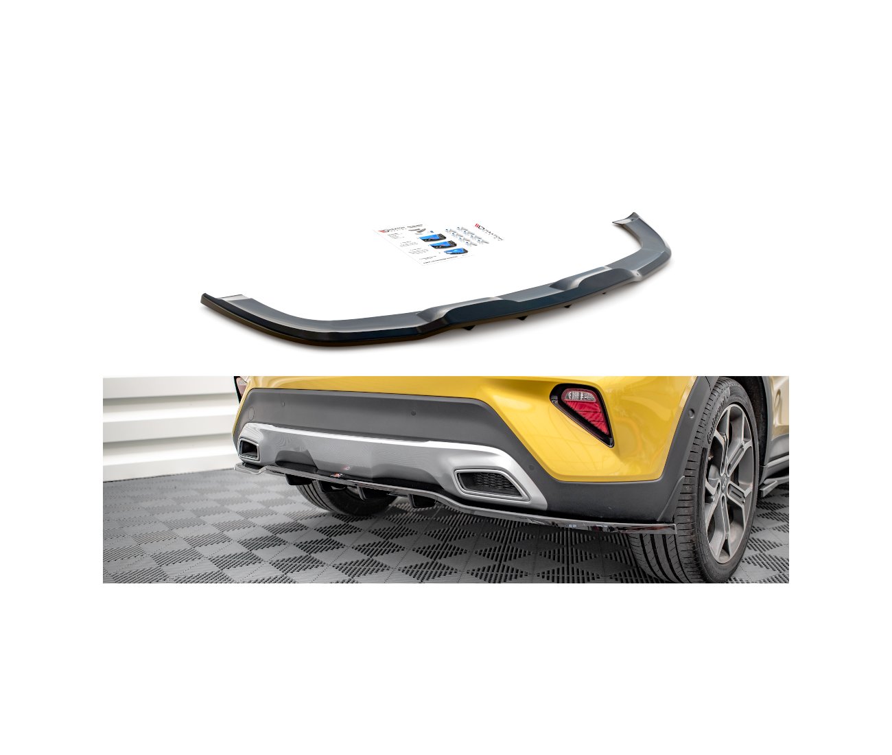 Mittlerer Cup Diffusor Heck Ansatz für Kia XCeed Maxton Design