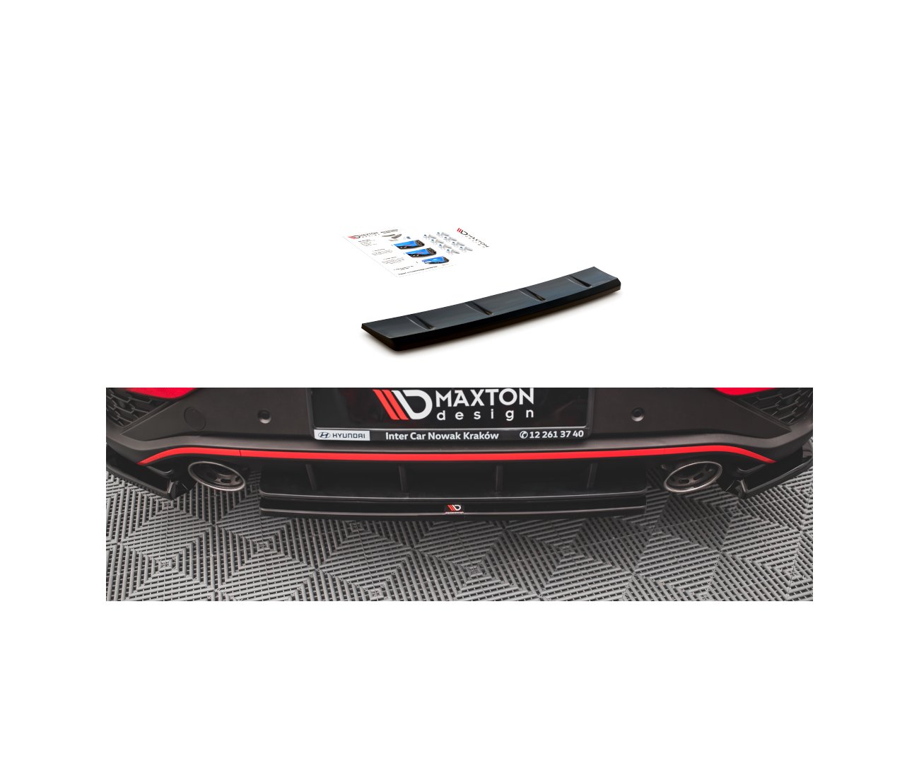 Mittlerer Cup Diffusor für Hyundai I30N Hatchback Facelift Maxton Design