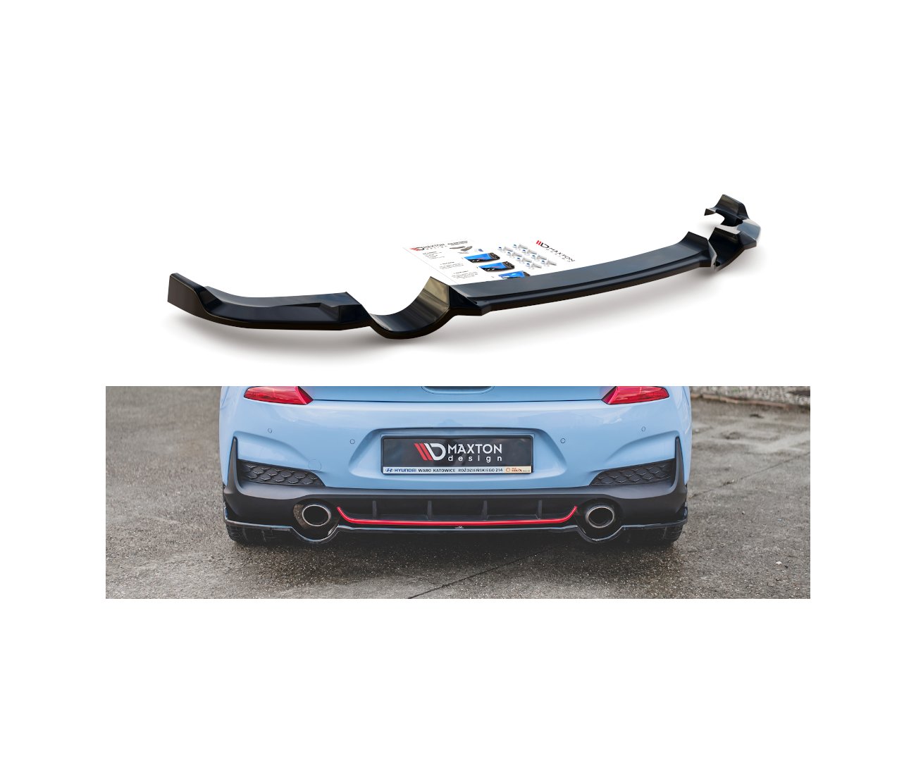 Mittlerer Cup Diffusor Heck für Hyundai I30N Hatchback Maxton Design