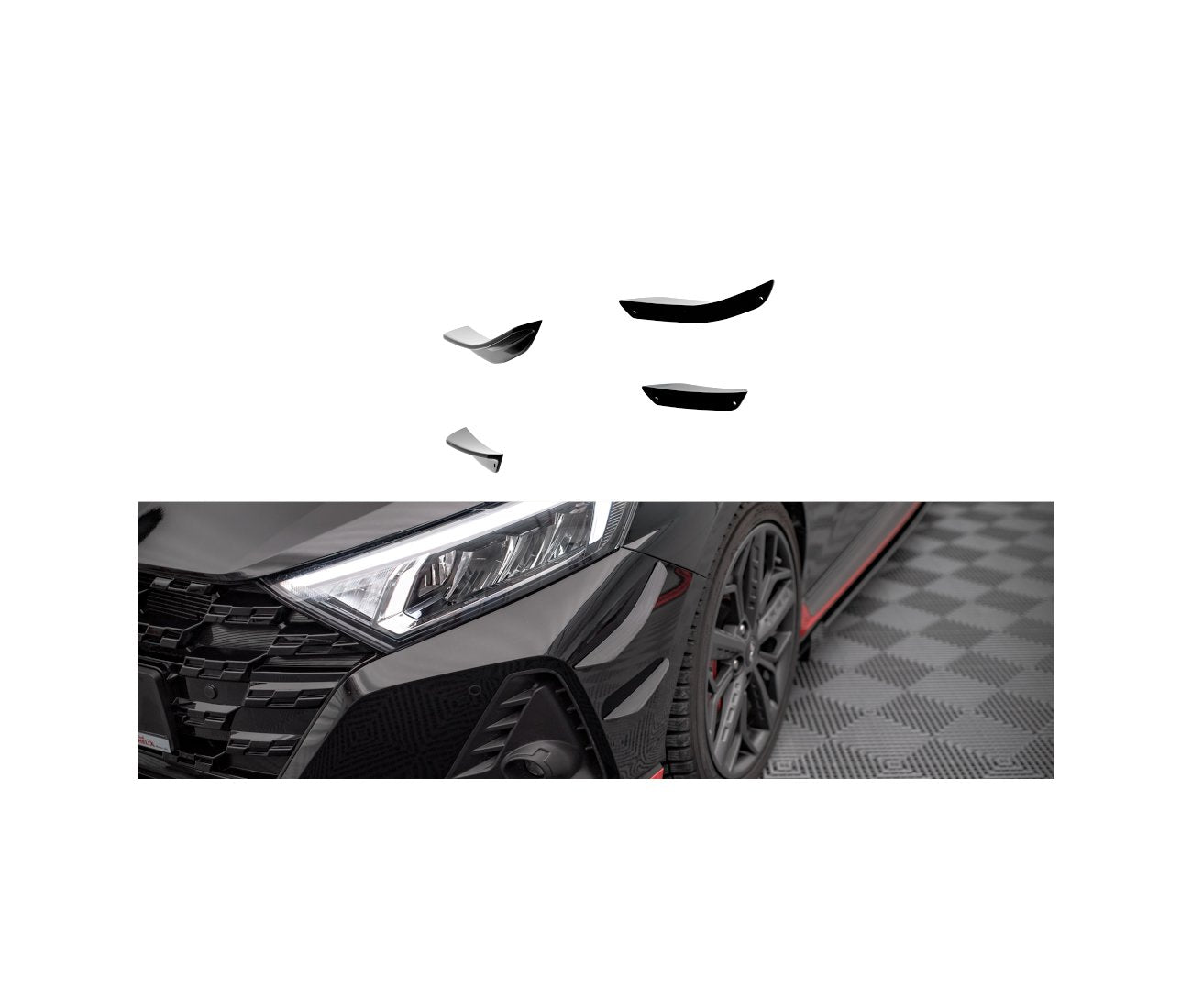 Stoßstangenflügel Vorne Canards für Hyundai I20N Maxton Design