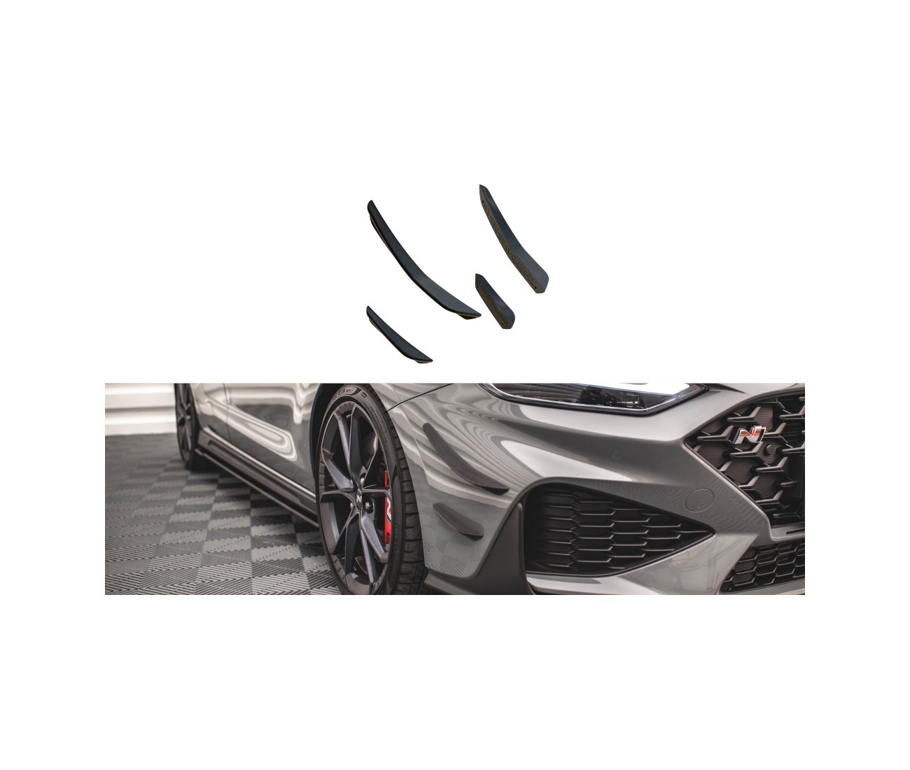 Stoßstangenflügel vorne Canards für Hyundai I30N Facelift Maxton Design