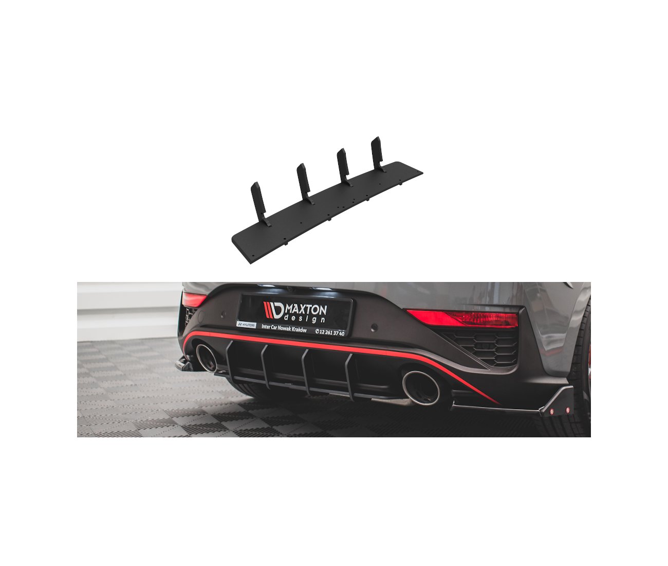 Street Pro Heckschürze Diffusor für Hyundai I30N Hatchback Facelift Maxton Design