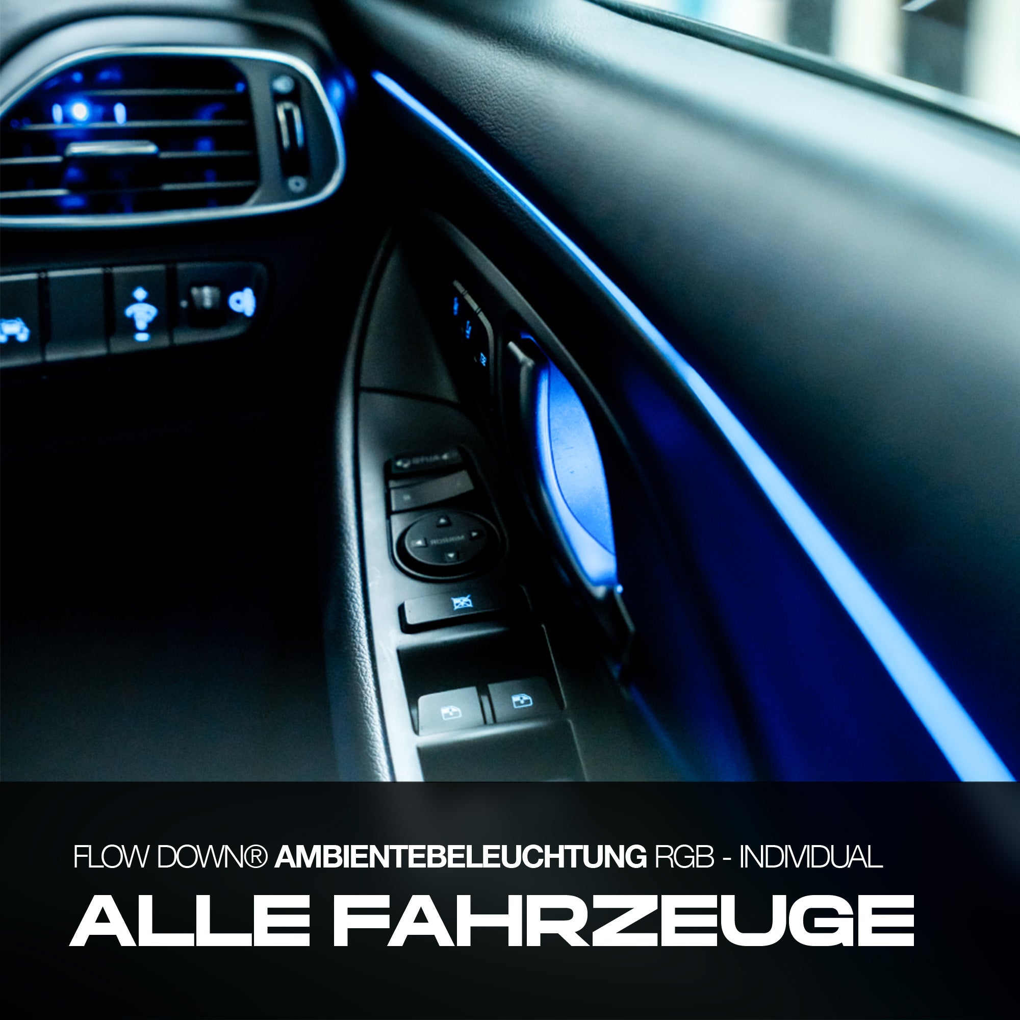 Individual retrofitting of ambient lighting RGB for all vehicles