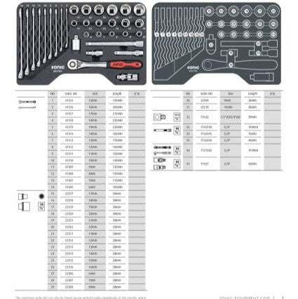 Sonic Knarrenkasten 3/8″ – 37-teiliges Stecknuss- & Ratschenkasten-Set   Sonic