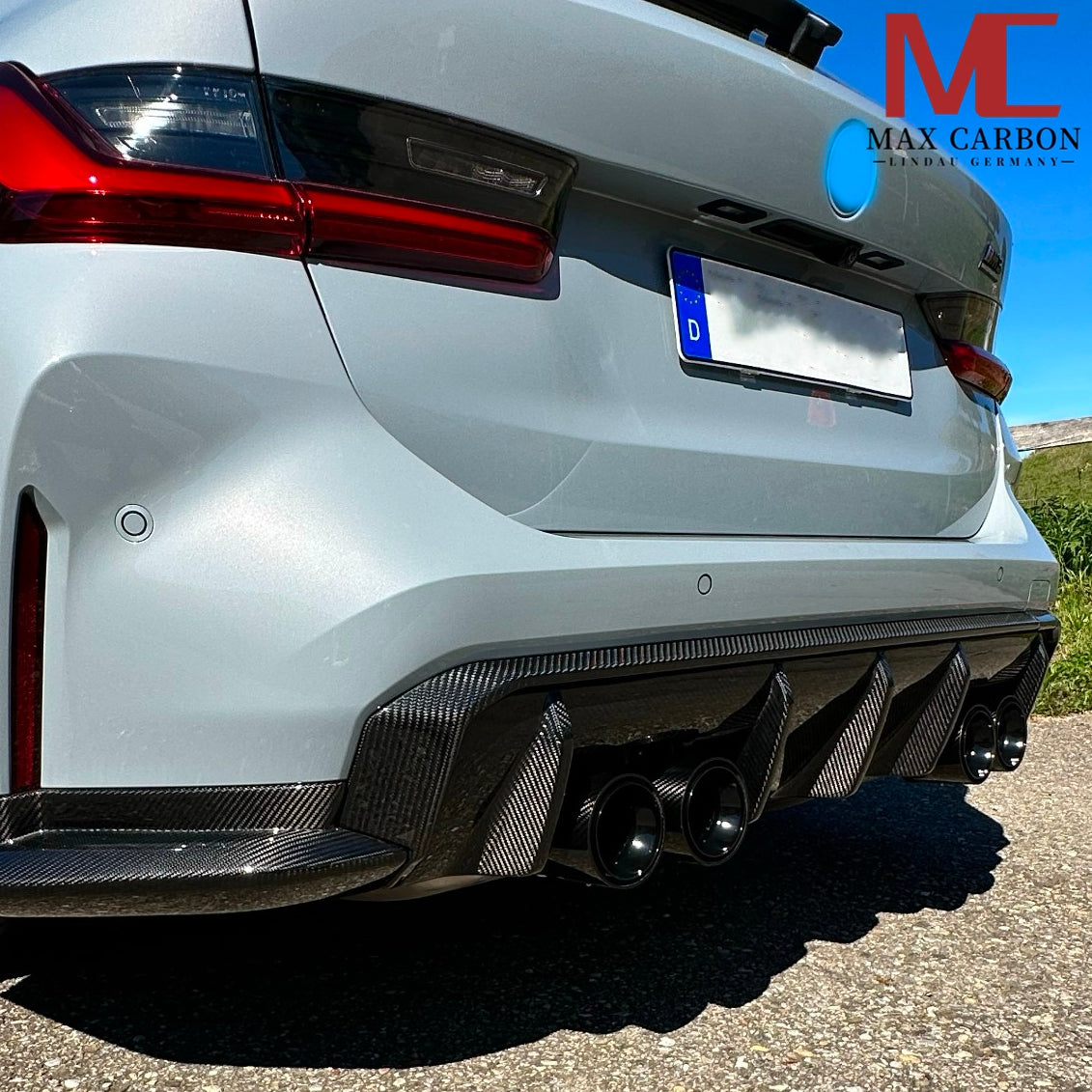 Dry Carbon Heckdiffusor Leiste für BMW M3 G80 G81 / M4 G82 G83 inkl. LCI mit Teiletypgenehmigung (TTG)   Max Carbon
