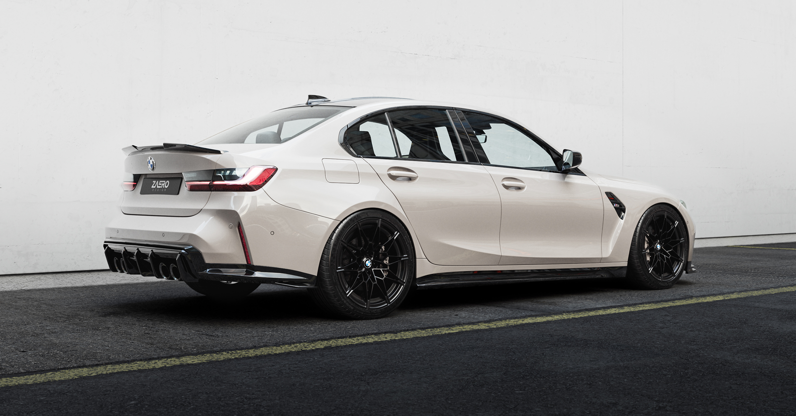Diffusor mit Erweiterung passend für BMW M3 G8X – Heck komplett