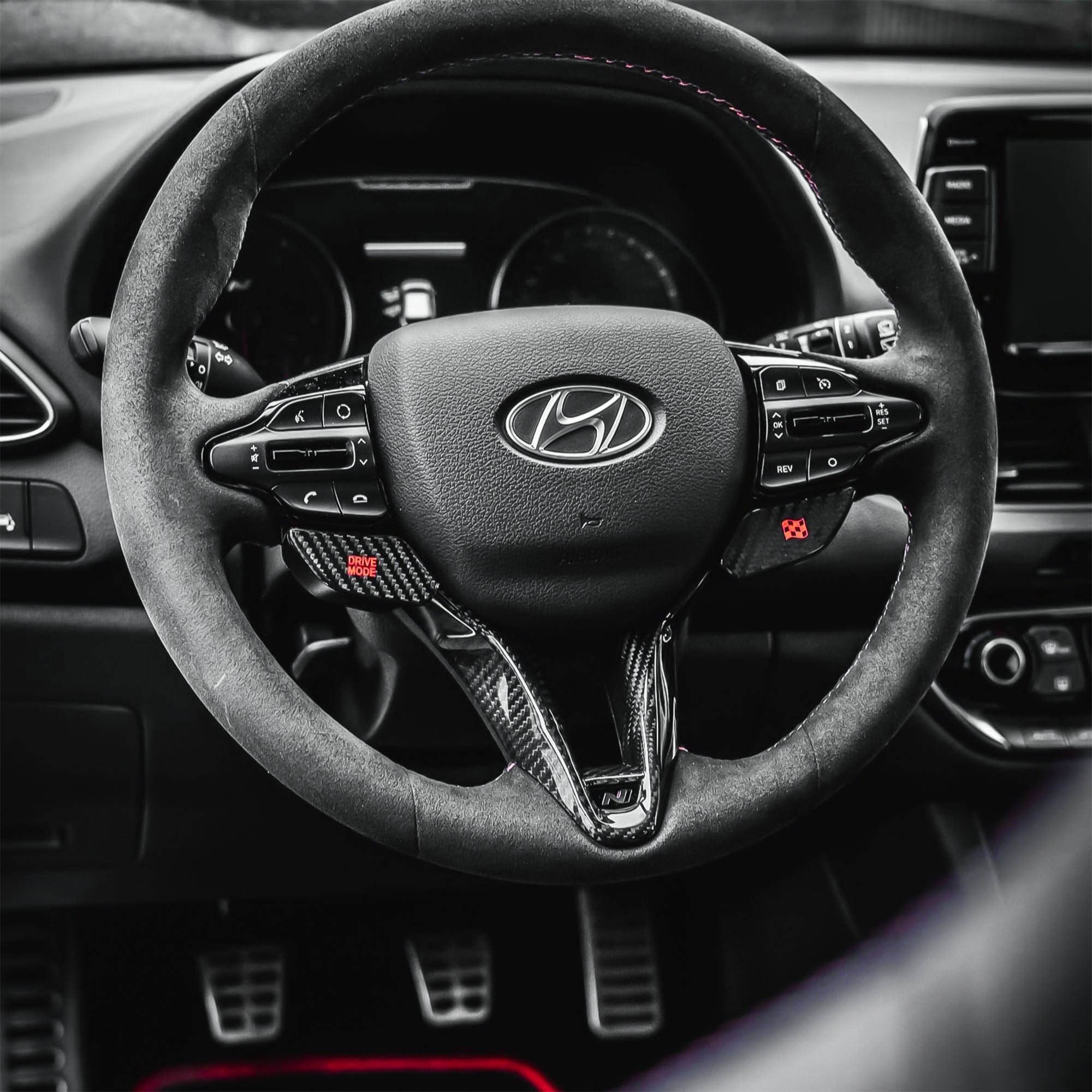NTECHNIKS Carbon Drive Mode Buttons für Hyundai I20N/I30N/Kona N   NTECHNIKS
