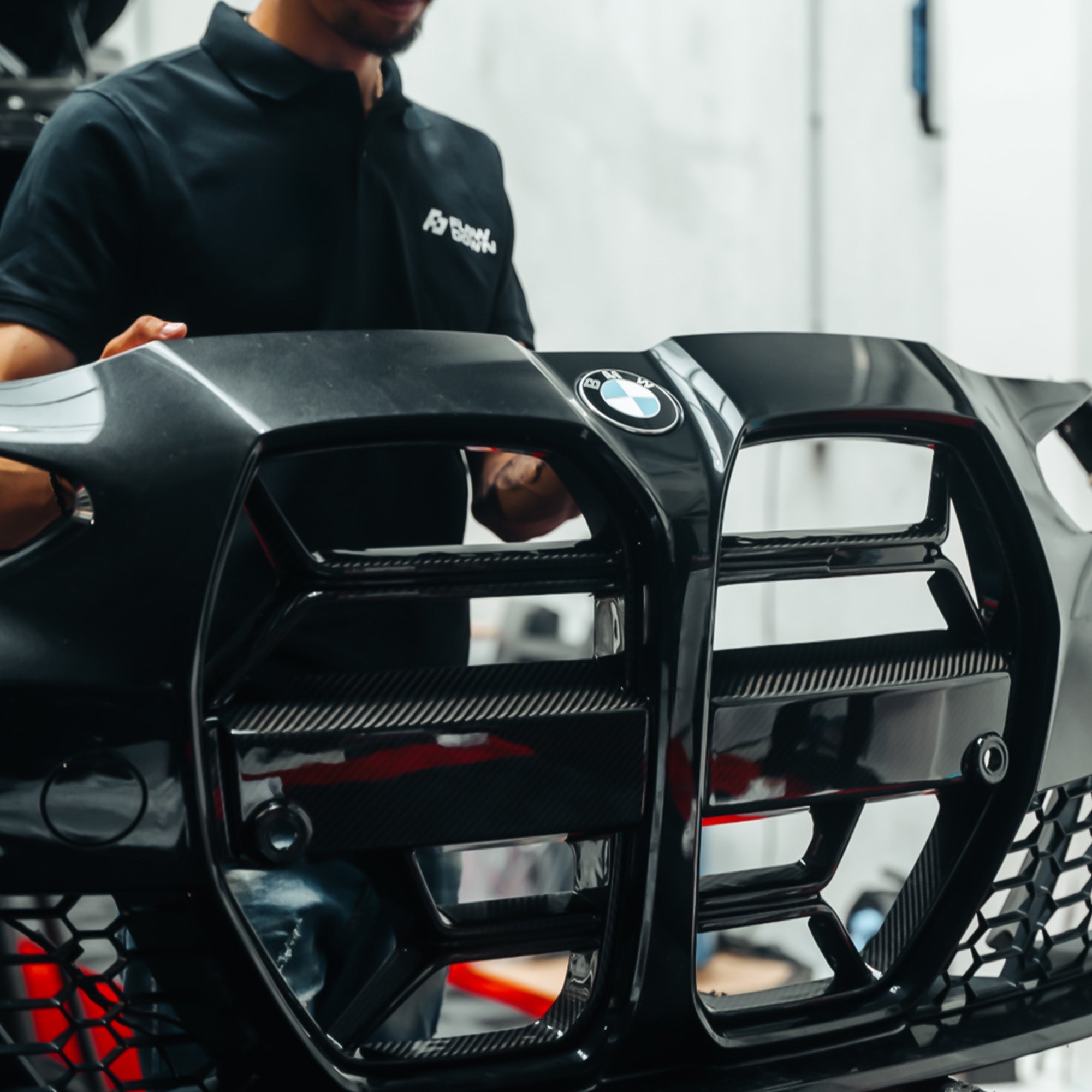 Frontgrill V Style aus PrePreg Carbon für BMW M3/M4 (G80/G81/G82/G83)   FLOW DOWN®