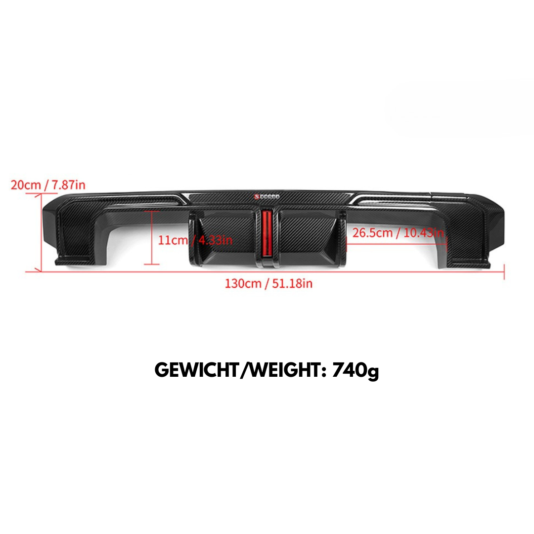 Heckdiffusor mit Bremslicht passend für BMW M3 G80 G81 & M4 G82 G83   Sooqoo