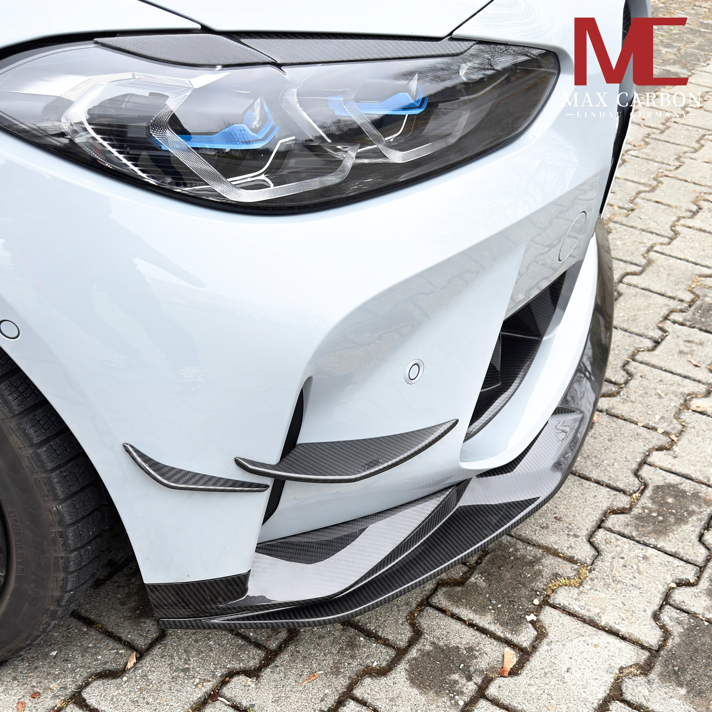 Dry Carbon Frontansatz "Ecke" für BMW M3 G80 G81 / M4 G82 G83 mit Teiletypgenehmigung (TTG)   Max Carbon