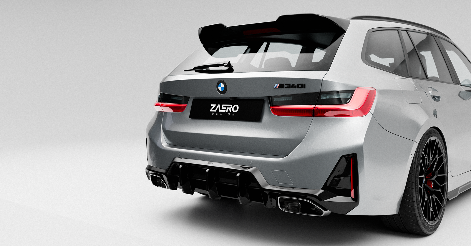Diffusor passend für BMW M340 G21 Touring – Heckansicht