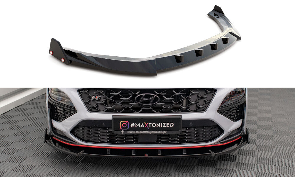 Frontlippe V.2 mit Flaps passend für Hyundai KONA N   Maxton Design