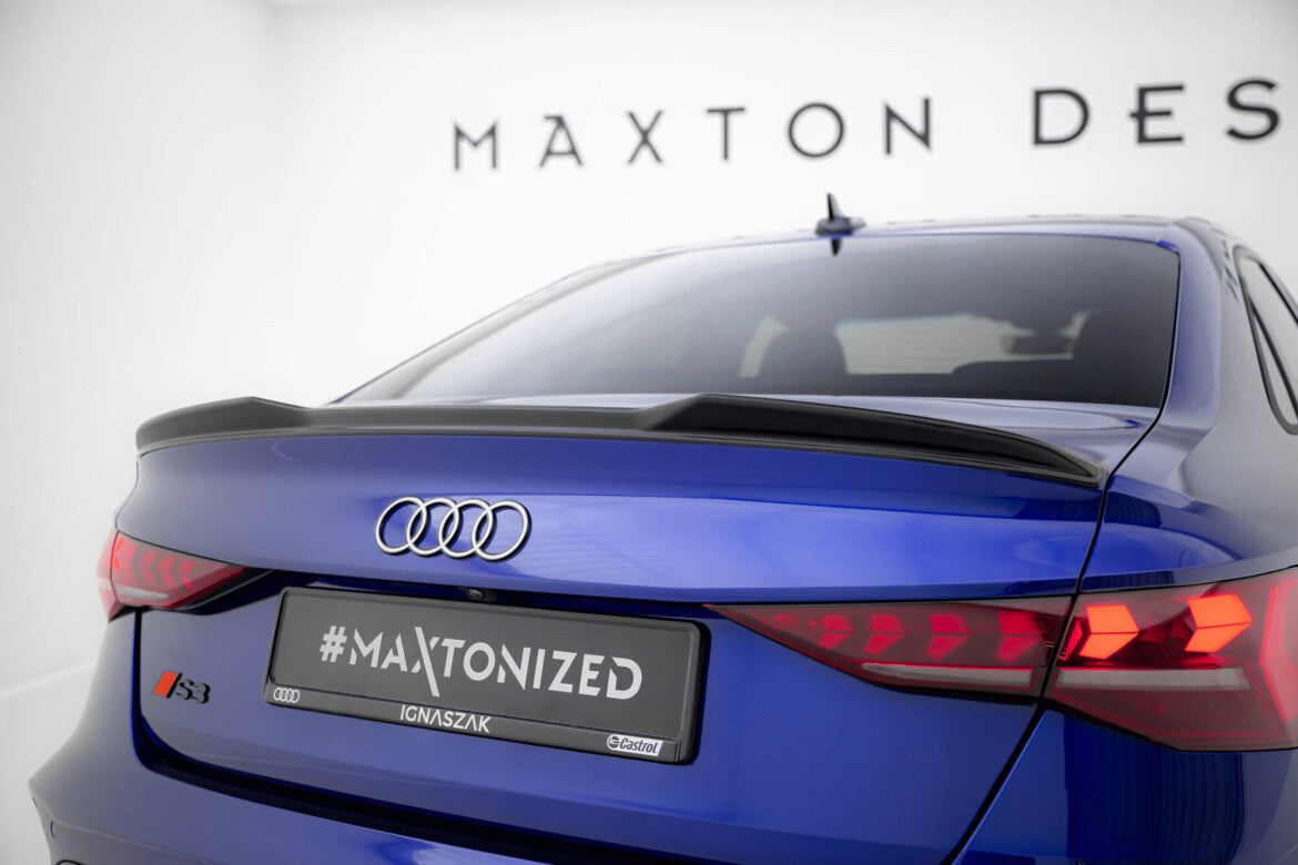 Heck Spoiler Aufsatz Abrisskante 3D für Audi A3 / A3 S-Line / S3 / RS3 Limousine 8Y   Maxton Design
