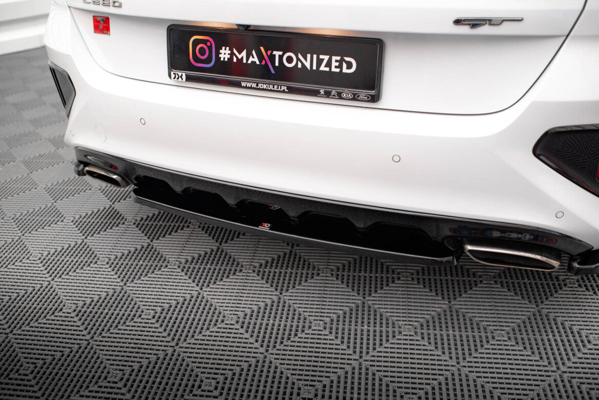 Mittlerer Cup Diffusor Heck Ansatz für Kia Ceed GT   Maxton Design