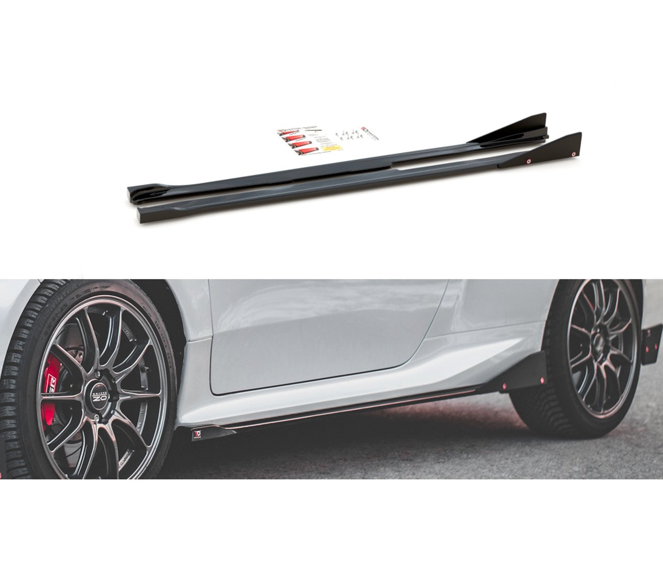 Side Skirts V.2 + Flaps for Toyota GR Yaris 