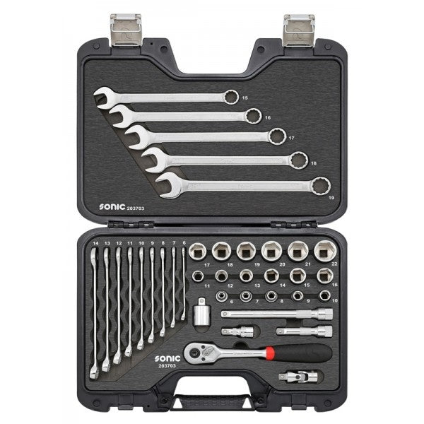 Sonic BMCS Stecknuss- & Schlüssel-Satz 3/8″ | 37-tlg.   Sonic
