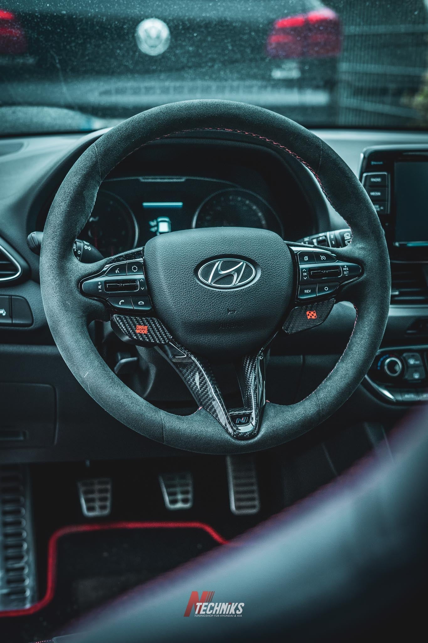 Drive Mode Buttons for Hyundai Steering Wheel | Full carbon covers