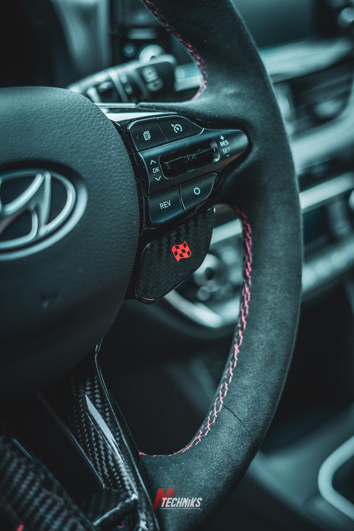 Drive Mode Buttons for Hyundai Steering Wheel | Full carbon covers