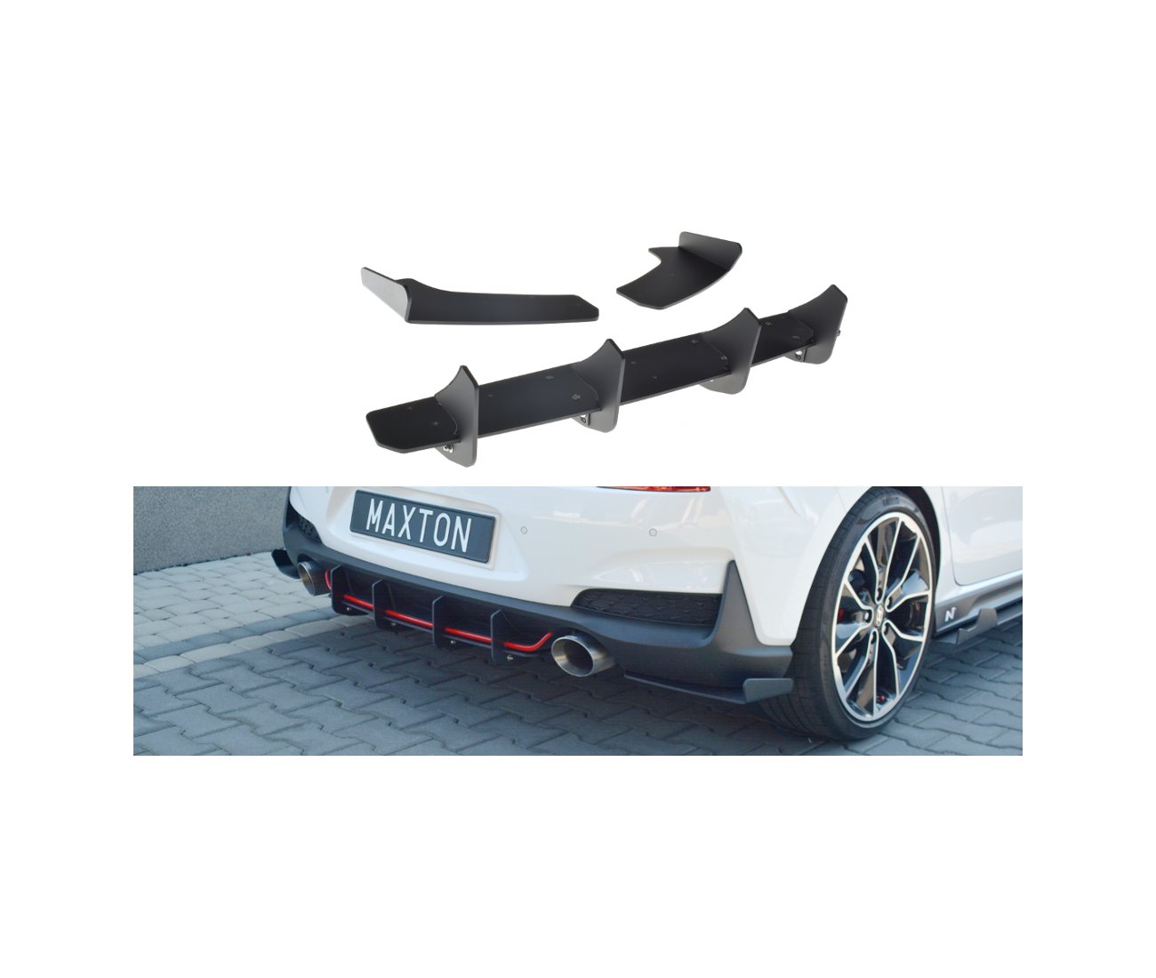 Rear diffuser bumper for Hyundai I30N Hatchback