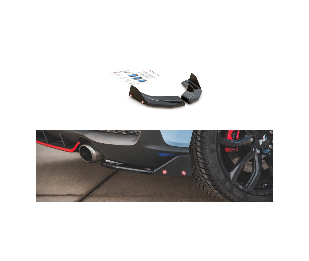 Rear Flaps + Wings V.6 for Hyundai I30N Hatchback