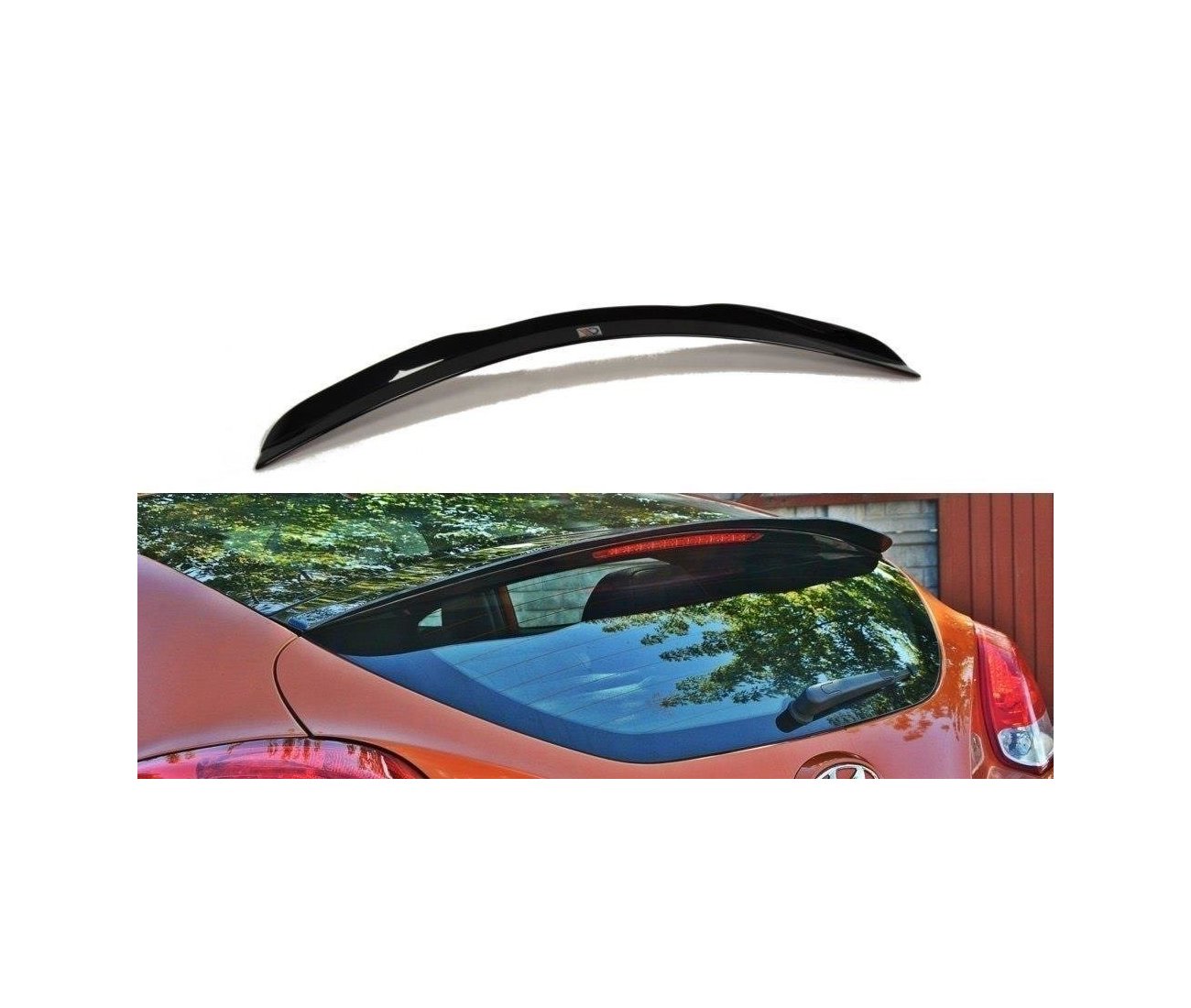 Rear spoiler attachment tear-off edge for Hyundai Veloster