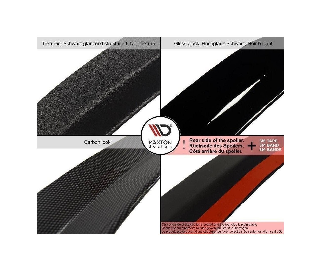 Rear spoiler attachment tear-off edge for Hyundai Veloster