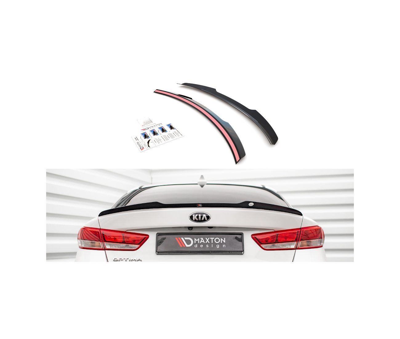 Rear spoiler attachment tear-off edge for Kia Optima